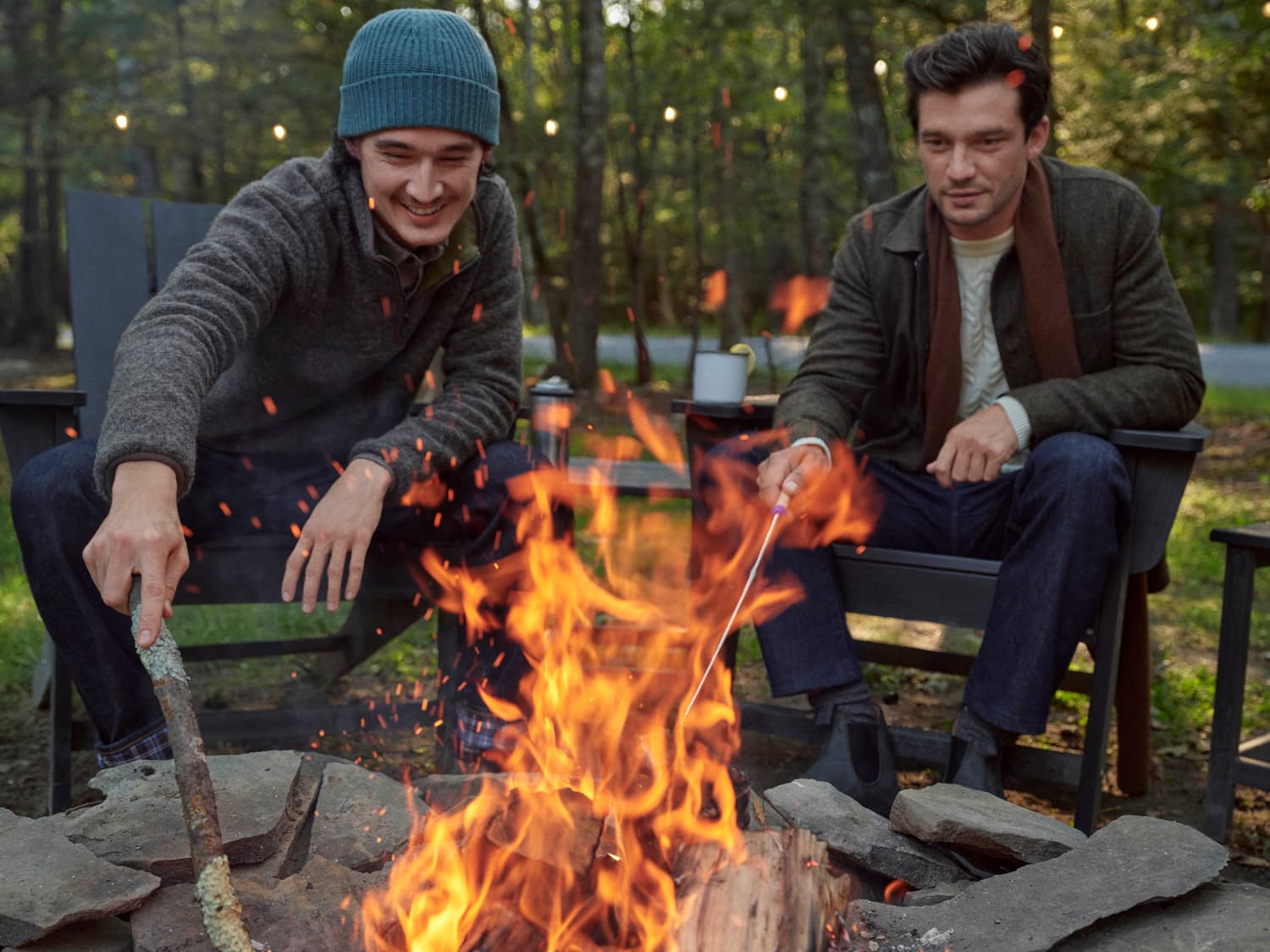 Bonobos Upstate Holiday firepit group lifestyle photography by Cody James